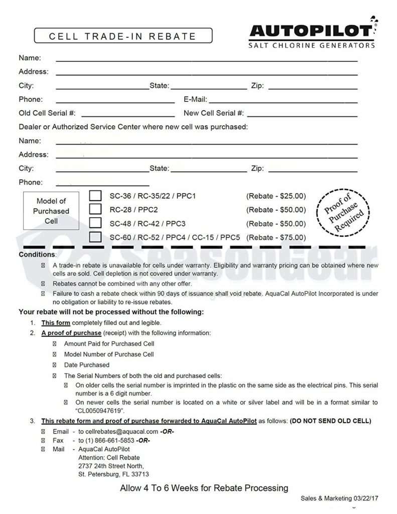 Replacement Salt Cell - AutoPilot RC-42 CLEAR