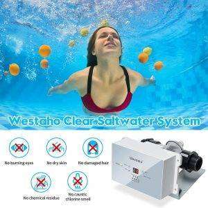 Salt Chlorine Generator, Westaho Pool Salt Water Chlorinator System for Above Ground Pool Up to 15,000 Gallons, Keeps Pool Water Clean, IP 66 Waterproof 2
