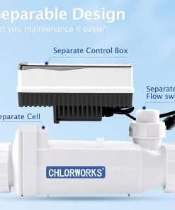 CHLORWORKS Salt Cell - Model No. CWPC60-1, Compatible with Pentair Intellichlor Moldel No. IC60, Salt Chlorine Generator Without Power Center - 4