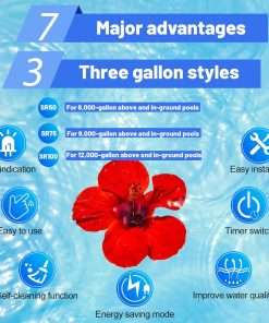 SR50 Saltwater Chlorine System for Above Ground Pools Up to 6000 Gallon Pools, with Titanium Cell and LED Control Panel, 5-Year Warranty - 4
