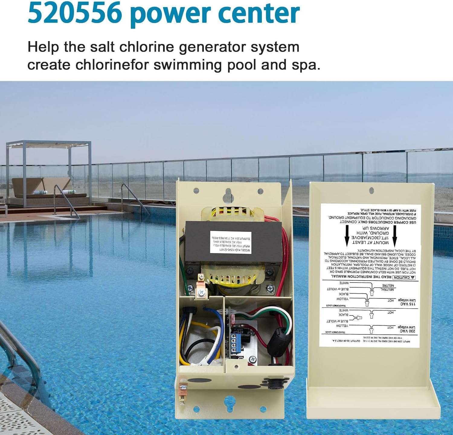 SZHY-LINK 520556 Power Center Replacement Salt Chlorine Generator Systems Compatible with IntelliChlor Pool and Spa Automatic Control System Models - 6