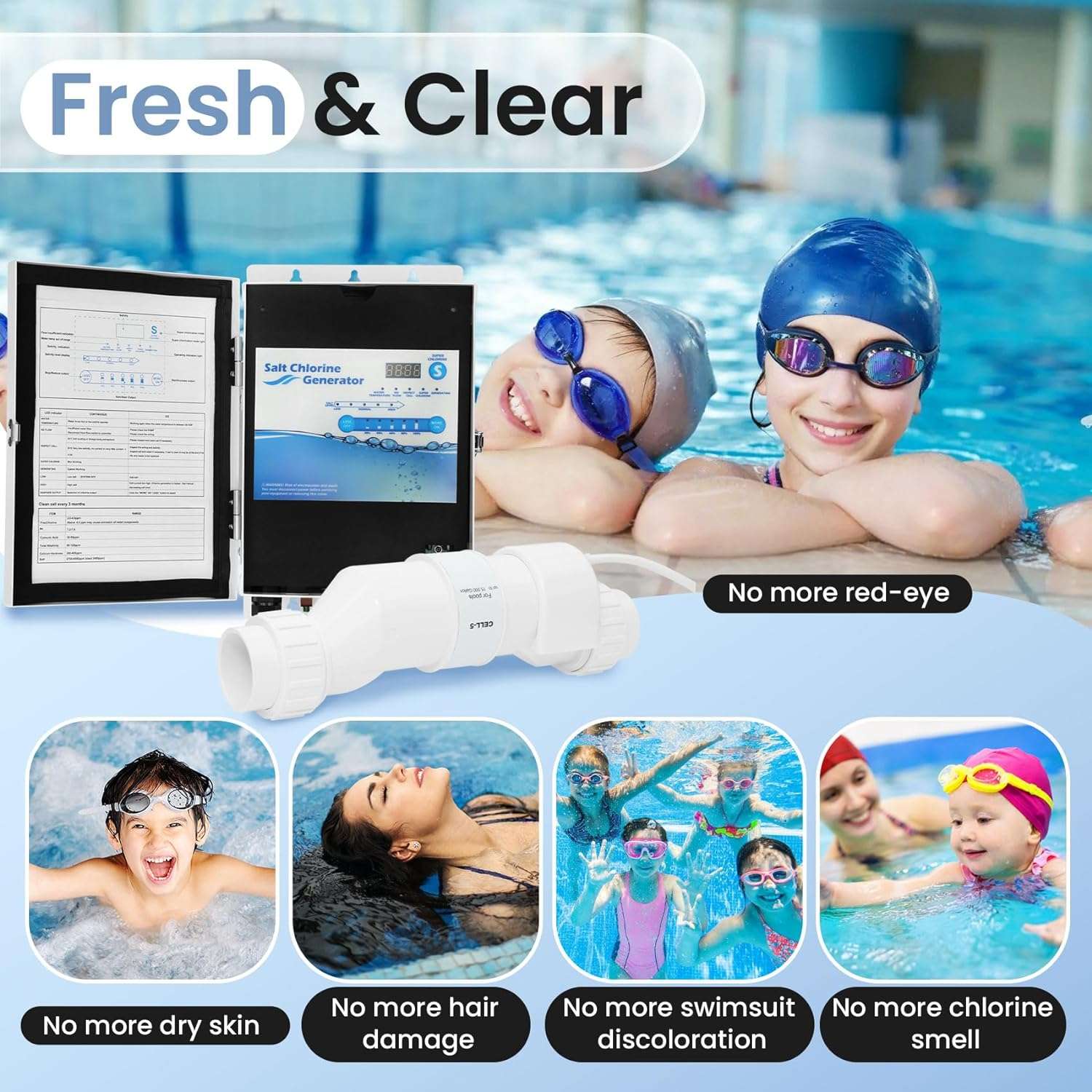 Salt Chlorine Generator-Up to 15,000 Gallons Pools, Saltwater Pool System 2 Year Warranty, Salt Water Pool Chlorinator System for Inground Pools. - 5