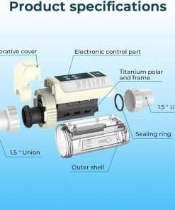 Crystala Filters IC40 Pool Salt Chlorine Generator, Compatible with Pentair 520555 IntelliChlor IC40 Salt Chlorine Generator, up to 40,000 Gallon Pool - 7