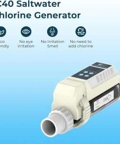 Crystala Filters IC40 Pool Salt Chlorine Generator, Compatible with Pentair 520555 IntelliChlor IC40 Salt Chlorine Generator, up to 40,000 Gallon Pool - 8