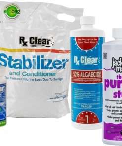 Rx Clear Swimming Pool Salt Water Generator Opening Kit - for Above or In-Ground Pools - Up to 30,000 Gallons of Water - Includes Stabilizer - 1