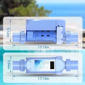 Salt Chlorine Generator - Up to 26,000 Gallons Pool, Saltwater Pool System with Smart Digital Panel, Blue, 3 Years USA Warranty - 6