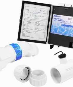 XtremepowerUS 15K Salt Chlorination System for In-Ground Pools up to 15,000 Gallons Flow Switch Cell Fitting Complete System, White - 1