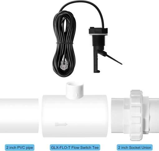 EXCELFU Flow Switch for Hayward Goldline Salt System, Flow Sensor for Hayward Salt Cell and Chlorine Generator System, Flow Switch Assembly GLX-FLO-RP with Tee for Hayward Aqua Rite - 4