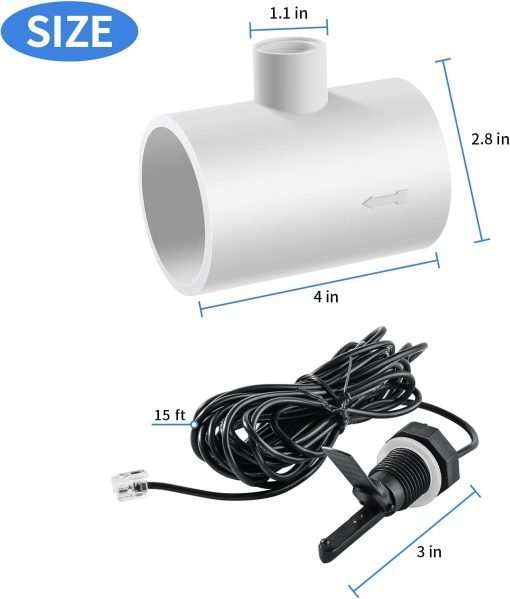 Flow Switch, Briidea Flow Sensor with Tee for Hayward Salt System, Compatible with Hayward Goldline System - 6