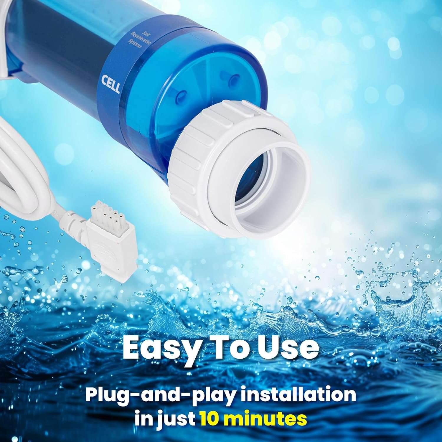 Rula Salt-Cell, Compatible with Hayward T-Cell-15, Cell Replacement for Pool up to 40,000 Gallons - 2