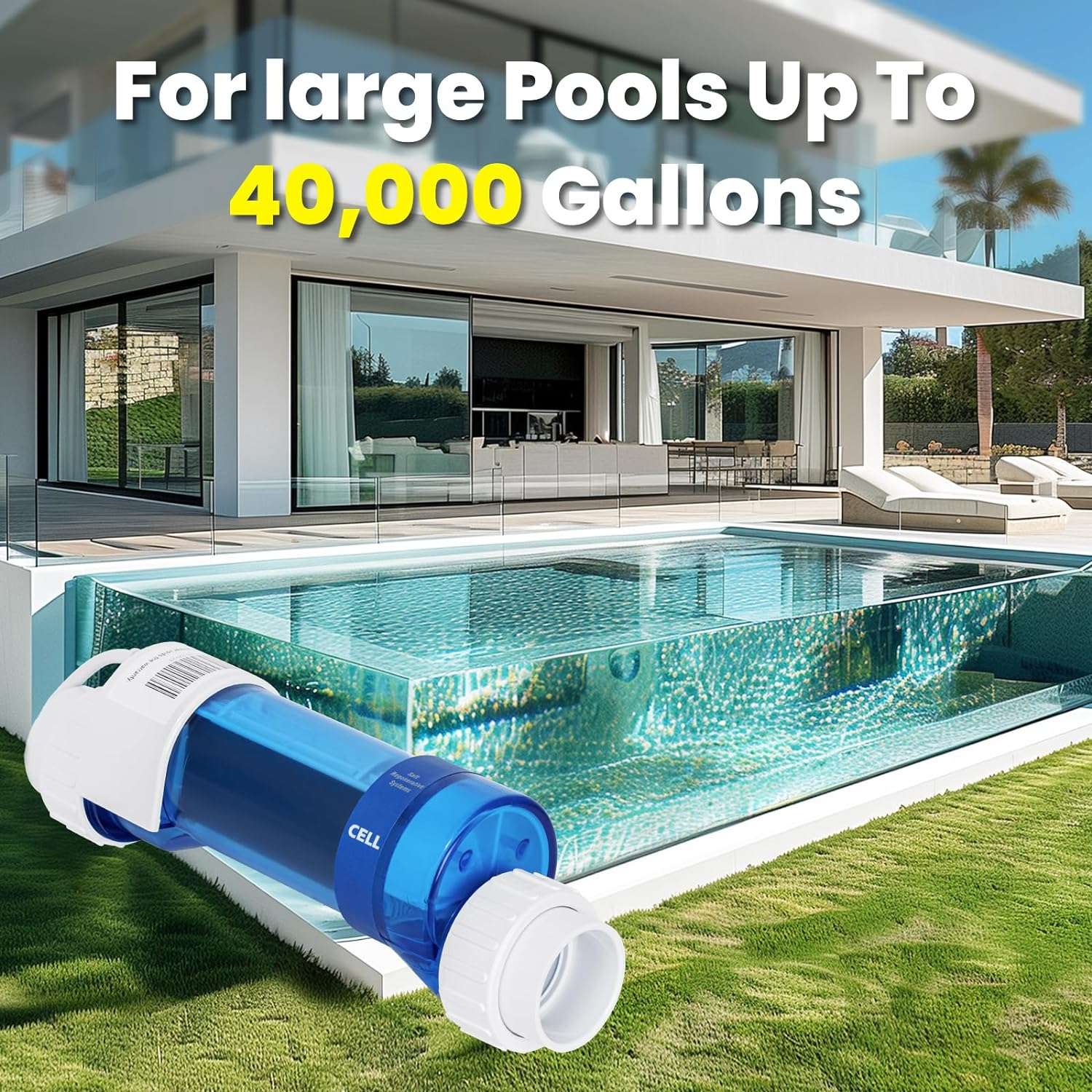 Rula Salt-Cell, Compatible with Hayward T-Cell-15, Cell Replacement for Pool up to 40,000 Gallons - 4
