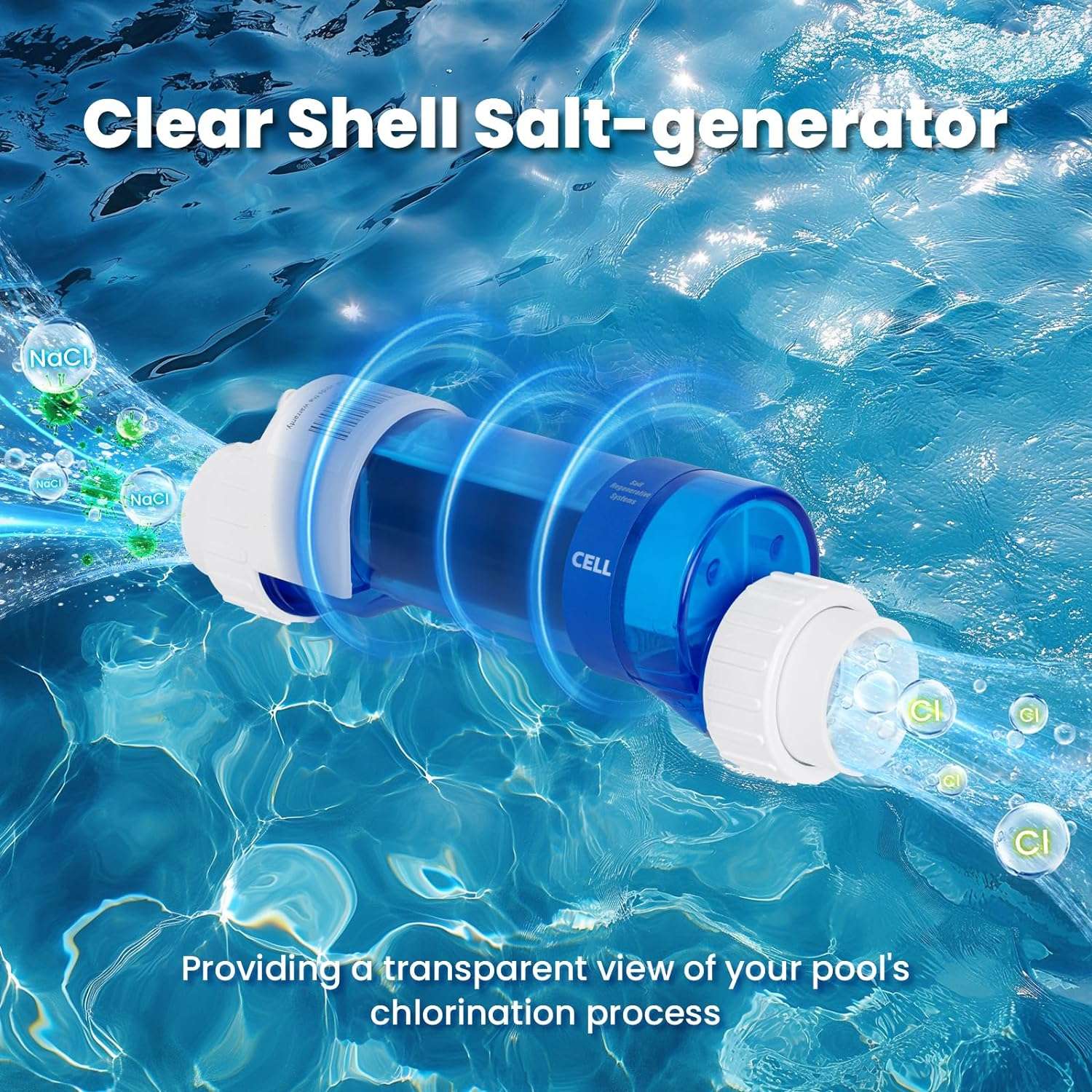 Rula Salt-Cell, Compatible with Hayward T-Cell-15, Cell Replacement for Pool up to 40,000 Gallons - 6