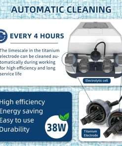 BlueBay Saltwater Chlorinator with Built-in Timer for Above Ground Swimming Pools up to 7000 Gallons, IPX5 - 3