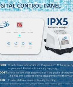 BlueBay Saltwater Chlorinator with Built-in Timer for Above Ground Swimming Pools up to 7000 Gallons, IPX5 - 4