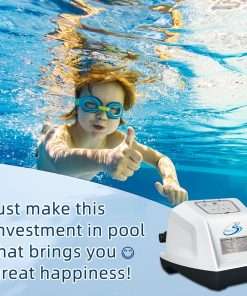 BlueBay Saltwater Chlorinator with Built-in Timer for Above Ground Swimming Pools up to 7000 Gallons, IPX5 - 6