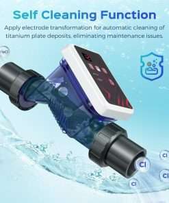 Bonvoisin Salt Water Pool Chlorinator System Salt Chlorine Generator for Above Ground Pools Saltwater Pool System with Titanium Cell, LED Control Panel - 4