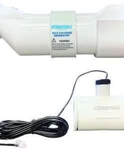 SWIMLINE HYDROTOOLS 87615 Salt Water Chlorine Generator System For Pools Up To 15K Gallons, 7 Titanium Plates 0.8 Lbs CL Output, Universal Compatibility Easy Install - 5