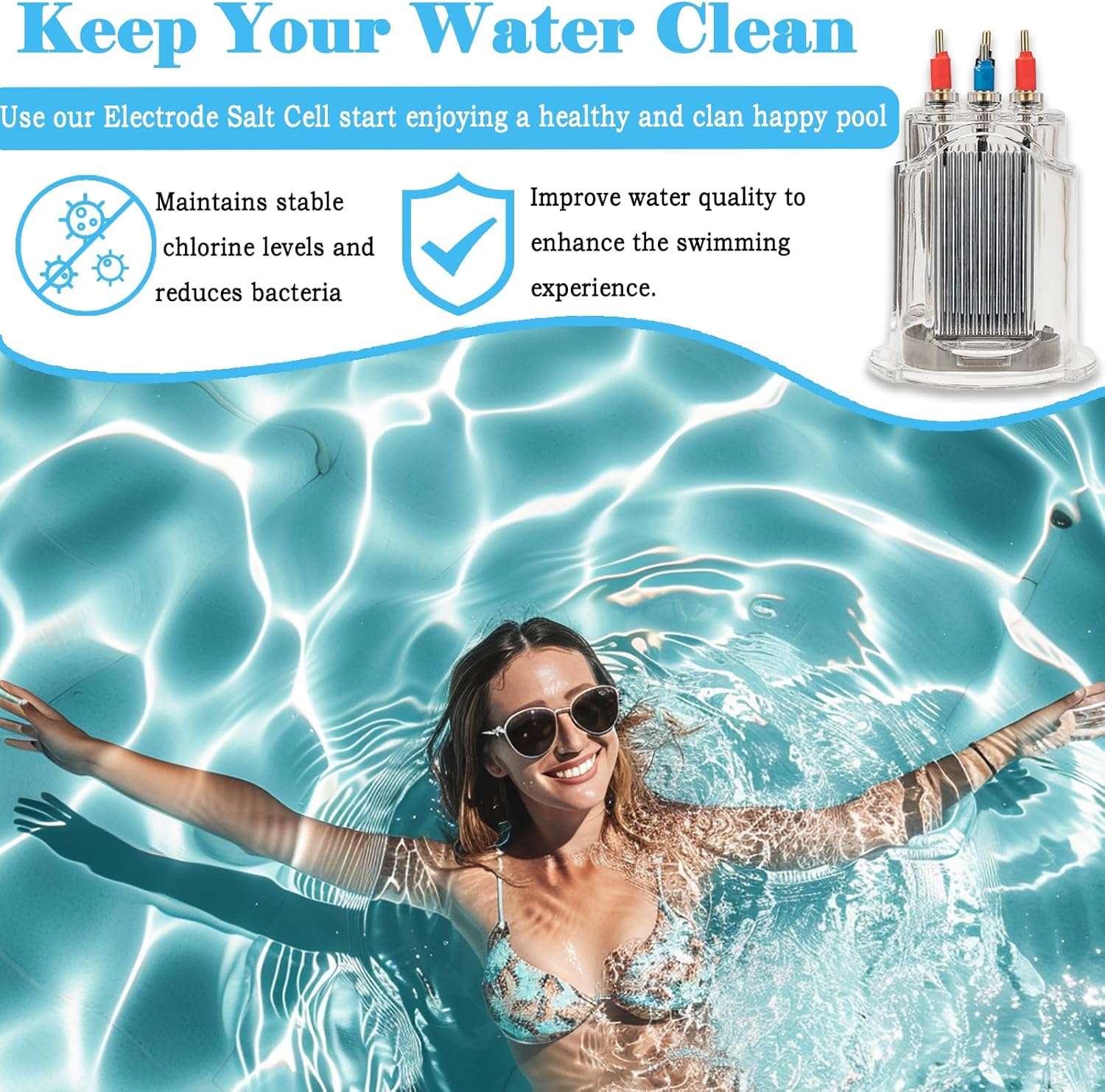 KOONDHEEND 35 Electrode Replacement for Select Zodiac AquaPure Ei Series Electronic Salt Water Chlorine Generator OEM#R0511400 - 3