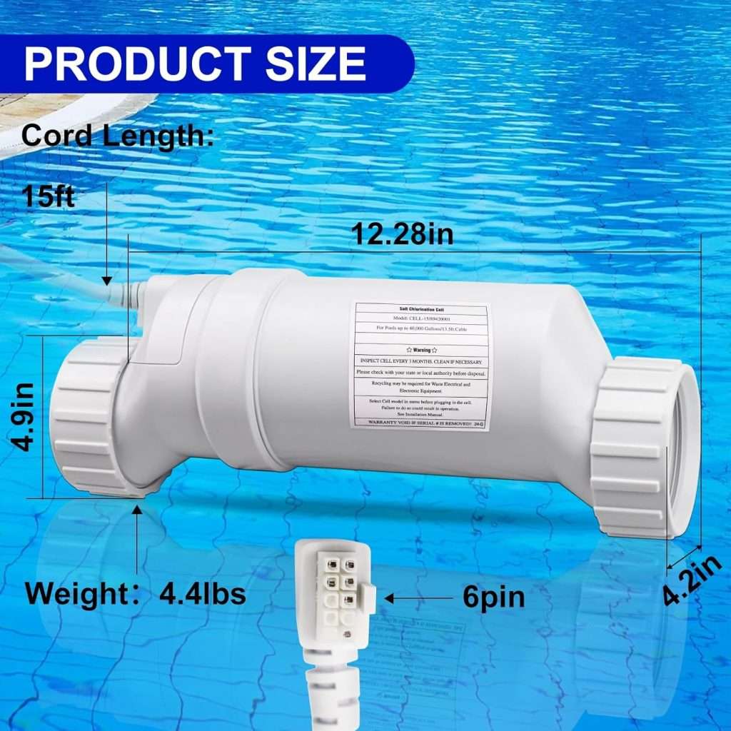 Salt Water Pool Chlorinator System For Hayward Turbo Cell T-15 – Up To 40,000 Gallons