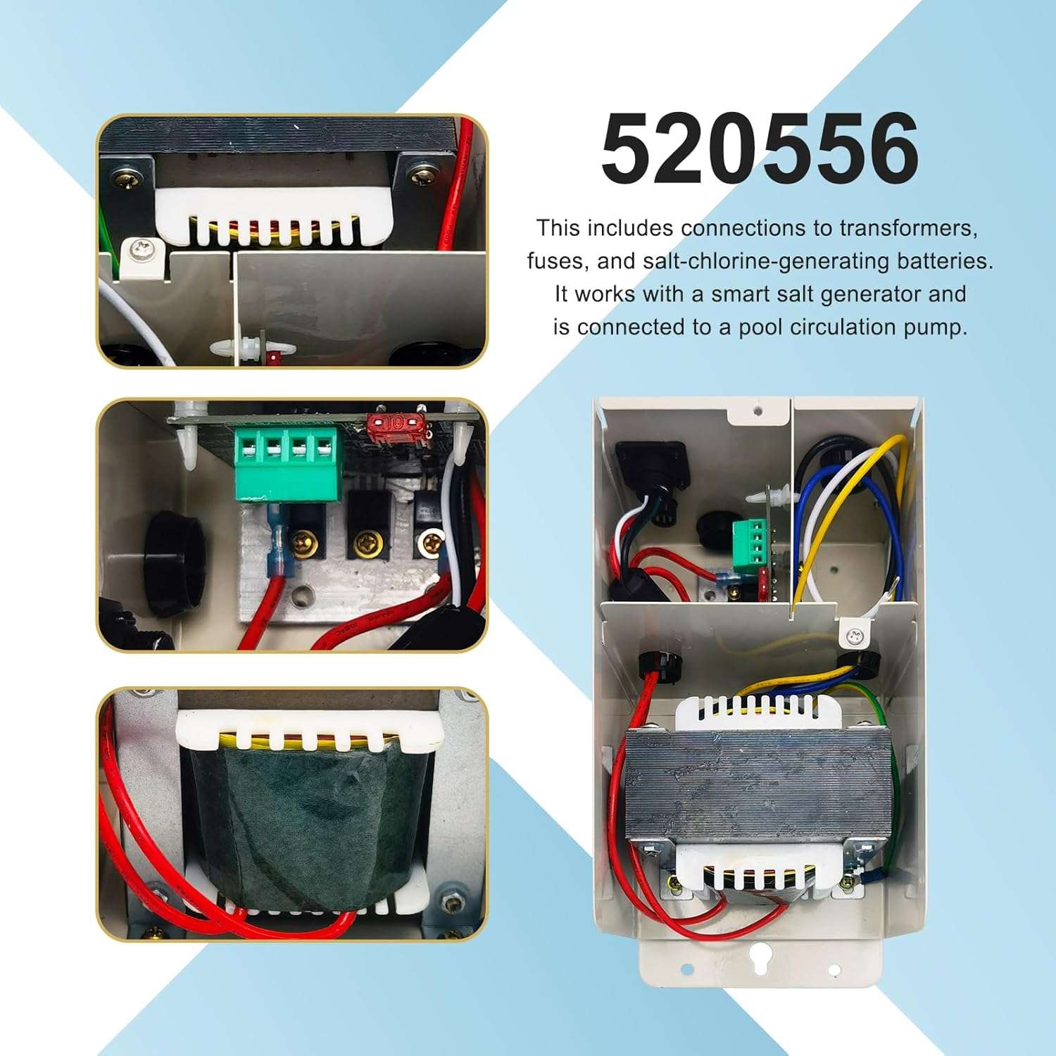 Pool Cleaner 520556 Power Center Compatible with IntelliChIor Pool and Spa Automatic Control System Models IC20, IC40, IC60 for Salt ChIorine Generator Systems - 4