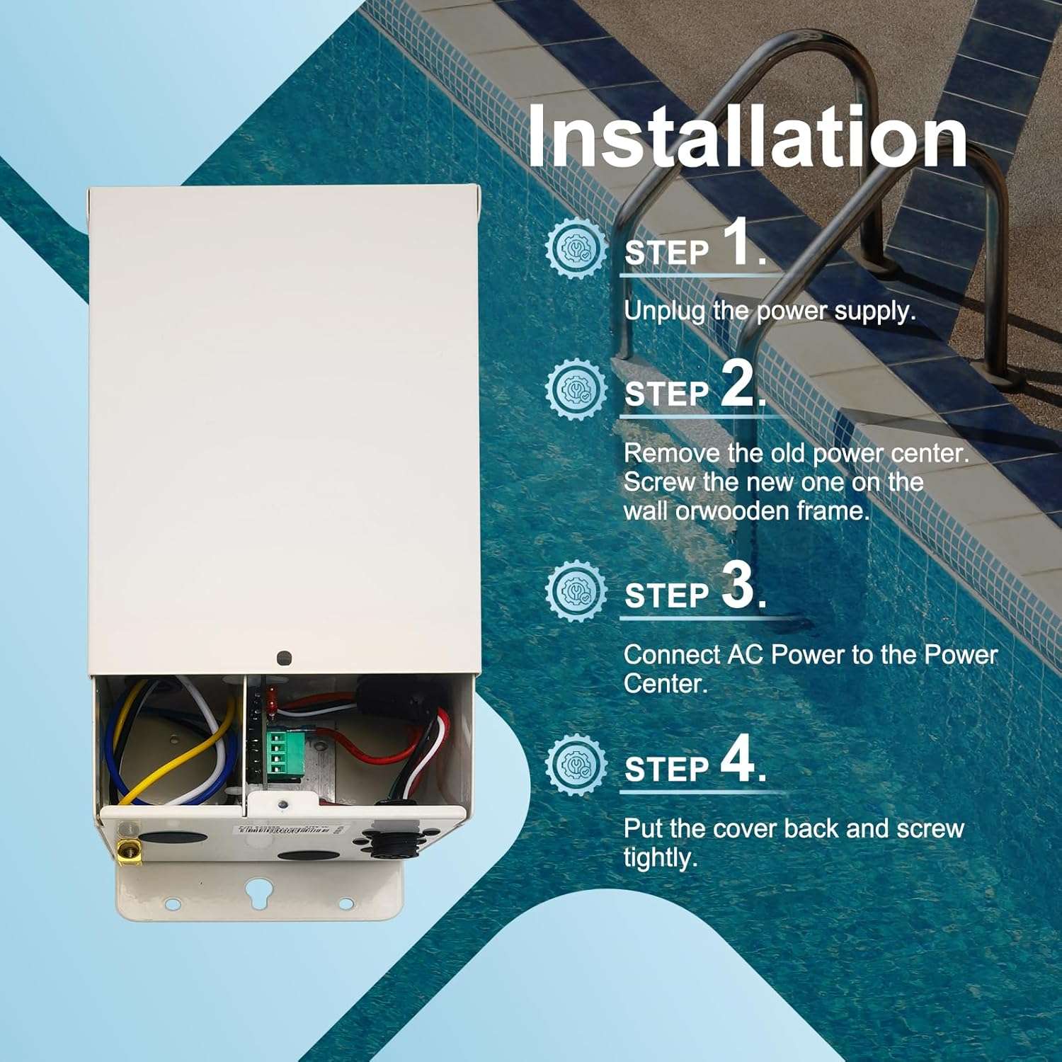 Pool Cleaner 520556 Power Center Compatible with IntelliChIor Pool and Spa Automatic Control System Models IC20, IC40, IC60 for Salt ChIorine Generator Systems - 7