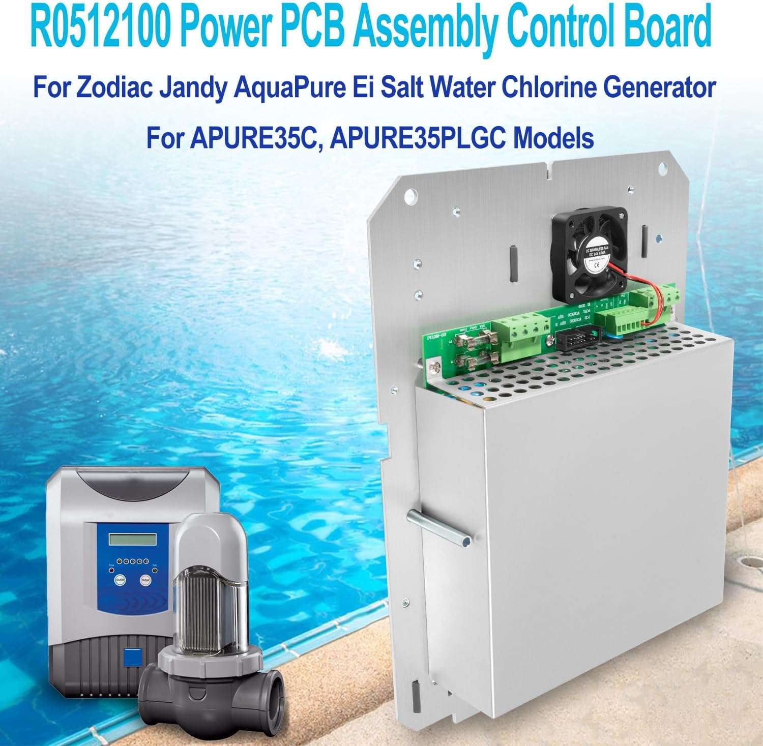 R0512100 Power PCB Assembly Control Board Controller Replacement Parts Fit for Zodiac Jandy AquaPure Ei Series Electronic Salt Water Chlorine Generator - 2