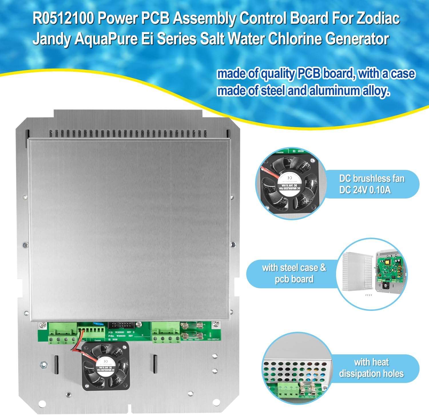 R0512100 Power PCB Assembly Control Board Controller Replacement Parts Fit for Zodiac Jandy AquaPure Ei Series Electronic Salt Water Chlorine Generator - 5