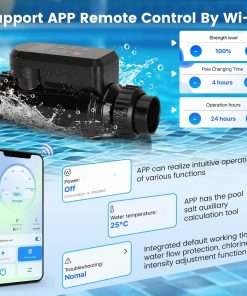 Salt Water Chlorination System for Swimming Pools, Up to 25,000 Gallons Pool, Built-in Wi-Fi & App Remote Control, Salt Water Pool Chlorinator System with Smart Digital Panel - 3