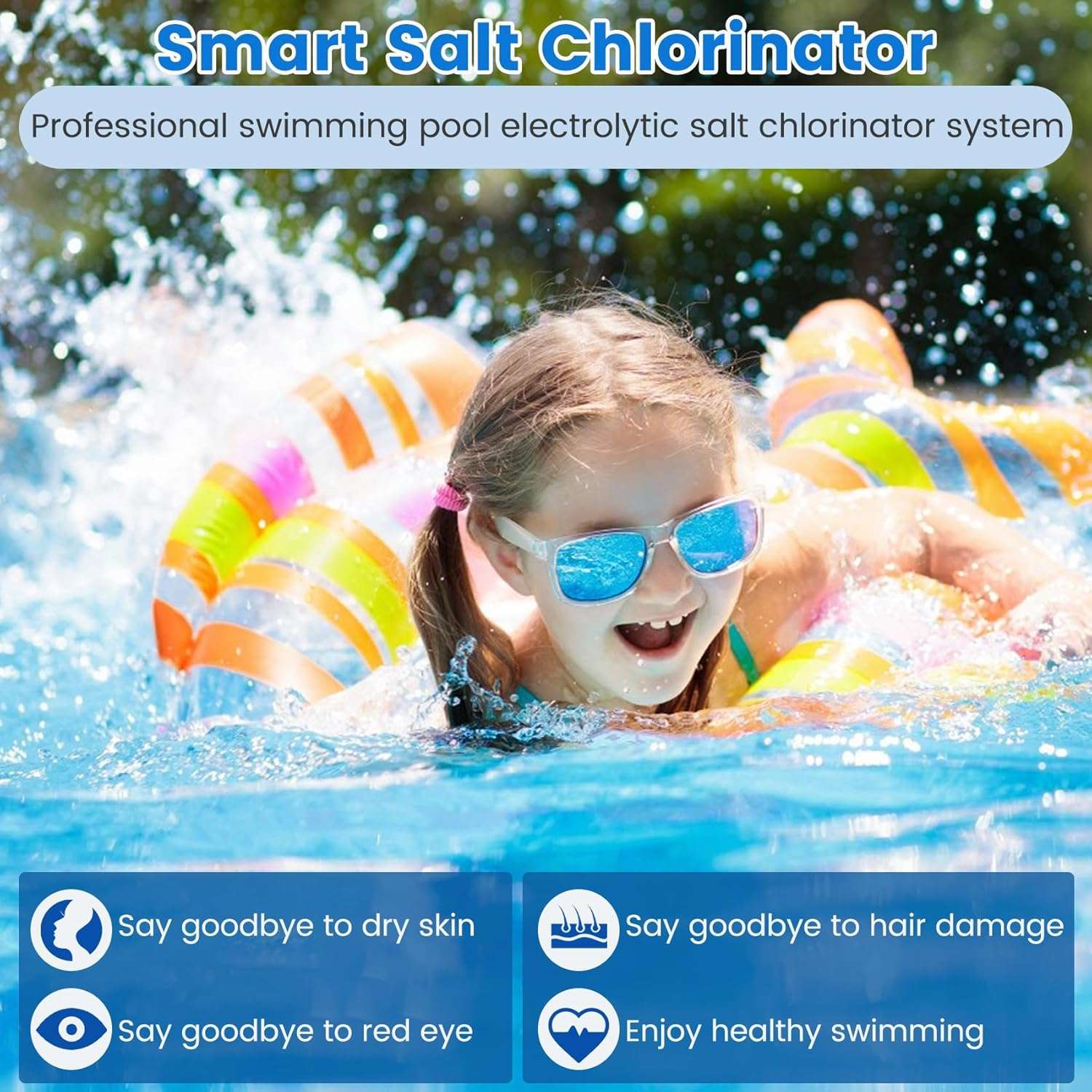 Salt Water Chlorination System for Swimming Pools, Up to 25,000 Gallons Pool, Built-in Wi-Fi & App Remote Control, Salt Water Pool Chlorinator System with Smart Digital Panel - 6