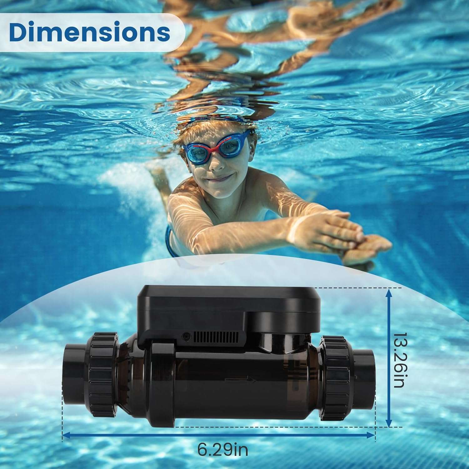 Salt Water Chlorination System for Swimming Pools, Up to 25,000 Gallons Pool, Built-in Wi-Fi & App Remote Control, Salt Water Pool Chlorinator System with Smart Digital Panel - 8