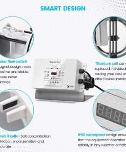 Saltwater Pool System, Westaho Salt Chlorine Generator with USA Titanium Cell for Above Ground Pools Up to 15,000 Gallons, Compatible with Intex Pool, IP 66 Waterproof - 4