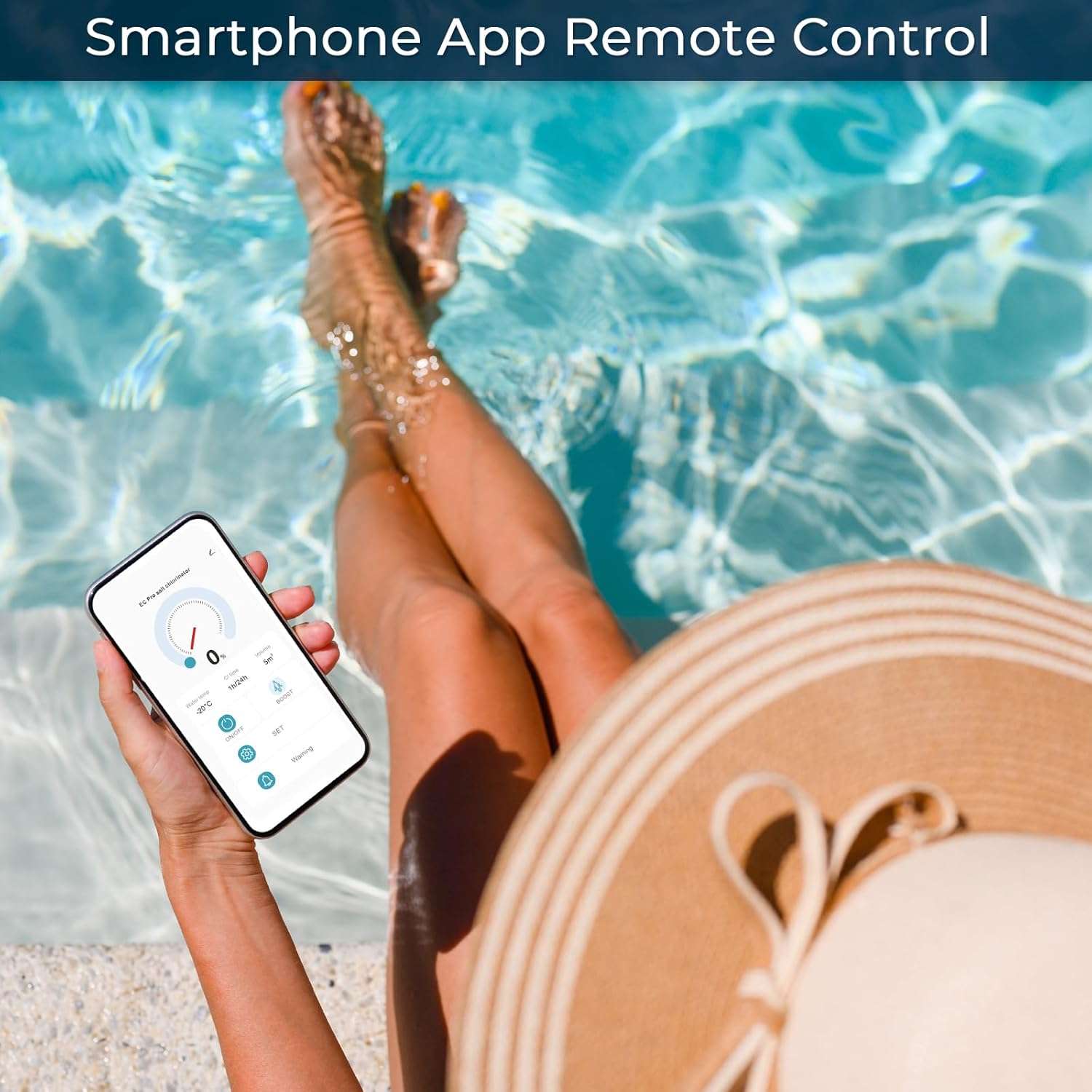 Smart Saltwater Pool Chlorinator System with Five Year Warranty-App Remote Control & Titanium Plate Self-Cleaning WiFi Salt Chlorine Generator for Pools up to 22,000 Gallons - 2
