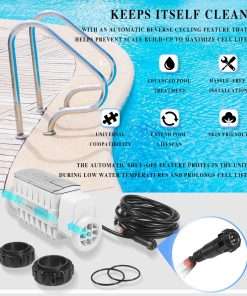 520555 Salt Chlorine Generator Cell, Suitable for Pools Up to 40,000 Gallons, Includes 15 Cable 2 PVC Unions - 3