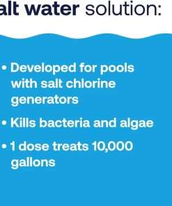 HTH 52047 Swimming Pool Care Salt Shock, Stabilized Chlorinator, 1 dose Treats 10000 gallons, 5x12oz Packets - 2
