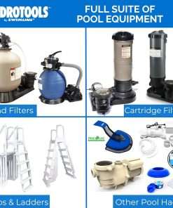 HYDROTOOLS By SWIMLINE 87625 Salt Water Chlorine Generator System For Pools Up To 25K Gallons, 13 Titanium Plates 1.6 Lbs CL Output, Universal Compatibility Easy Install - 7