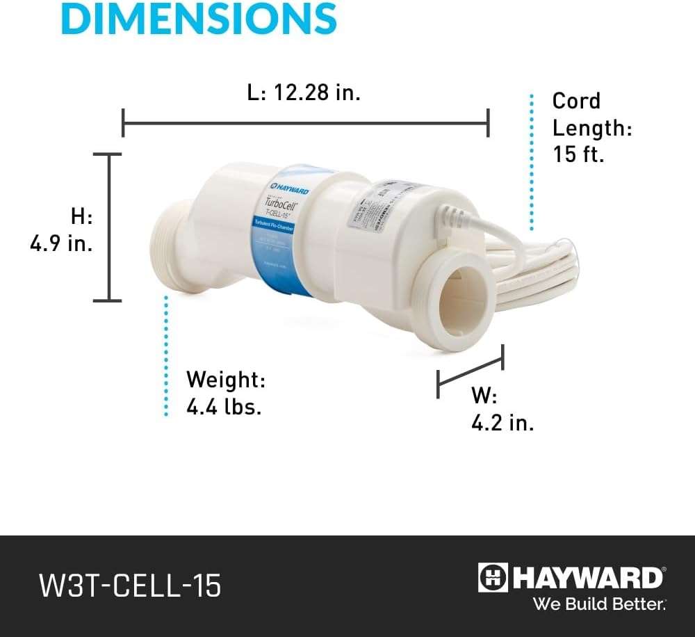 Hayward W3T-CELL-15 TurboCell Salt Chlorination Cell for In-Ground Swimming Pools up to 40,000 Gallons - 9