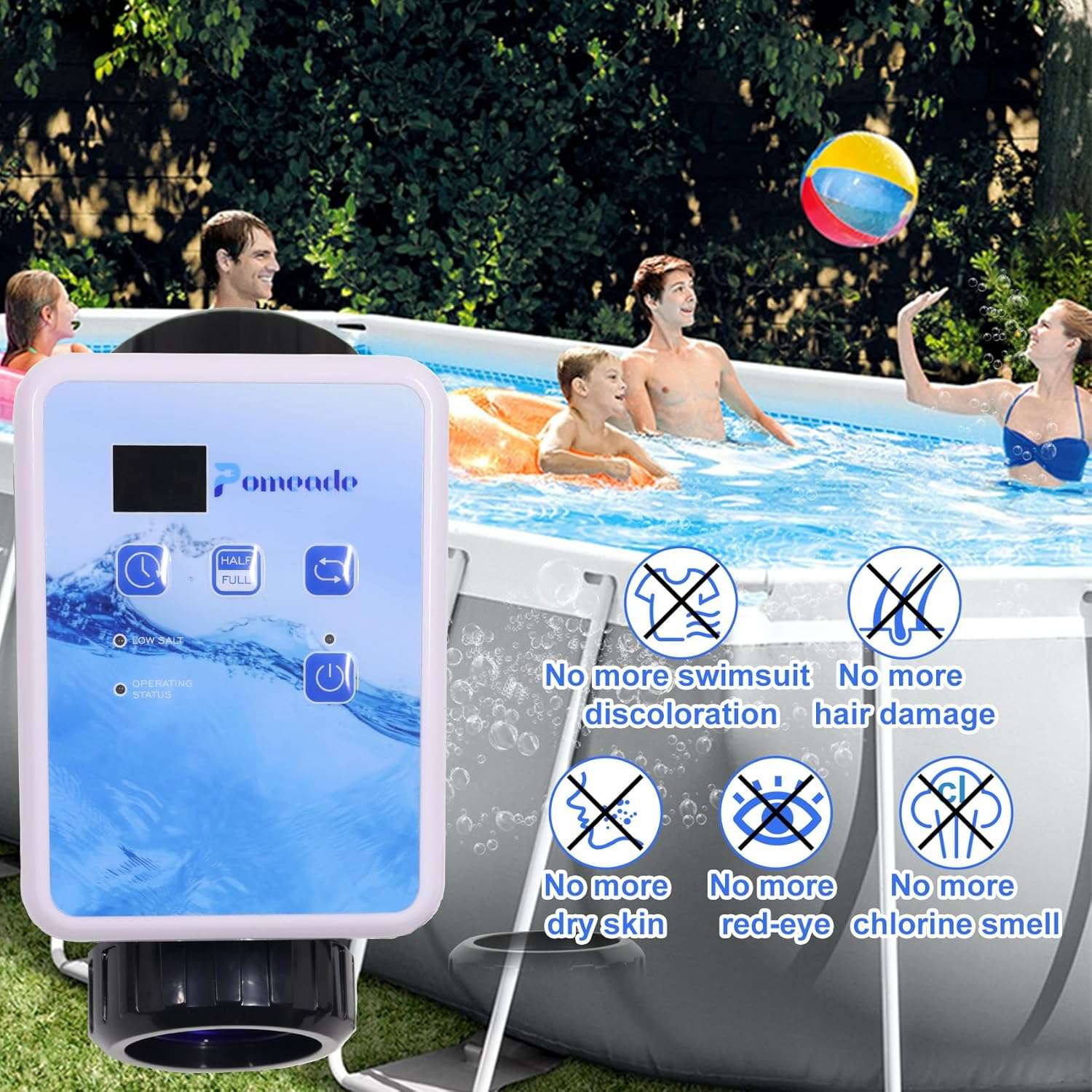 SR100 Salt Water Chlorine System for Above Ground Pools Up to 12000 Gallon Pools, with LED Control Panel, 5-Year Warranty(12000 Gallon) - 6