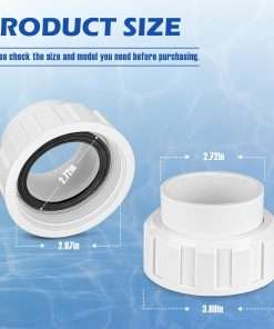 Salt Cell 2 Union Replacement for Goldline Hayward Salt Chlorine Generators, GLX-Cell-Union 2-Inch Pump Union for Hayward Salt Cell, Pool Part for Spa Pump Connections, 2 Pack - 3