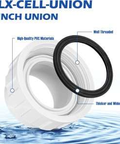 Salt Cell 2 Union Replacement for Goldline Hayward Salt Chlorine Generators, GLX-Cell-Union 2-Inch Pump Union for Hayward Salt Cell, Pool Part for Spa Pump Connections, 2 Pack - 5