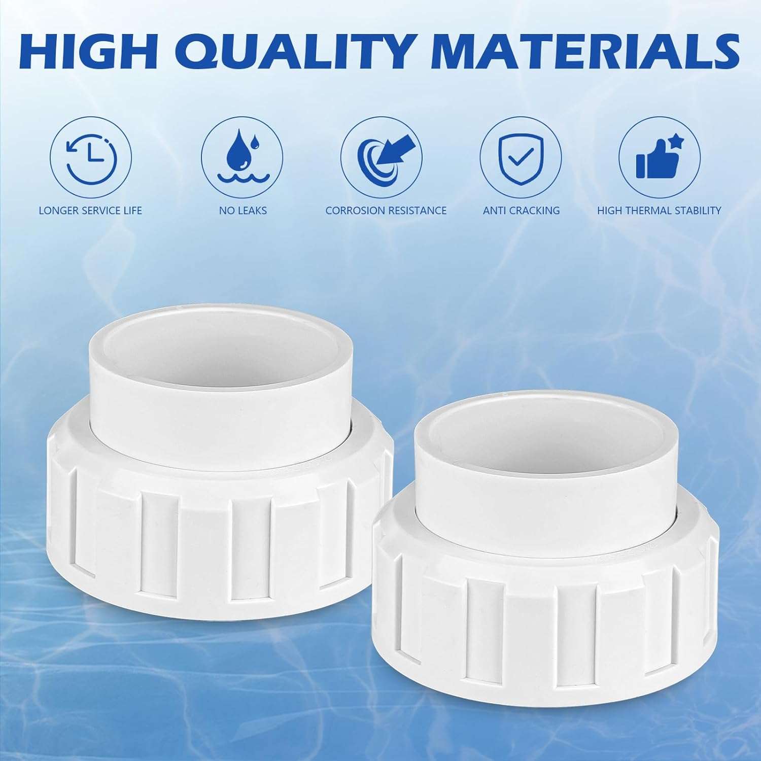 Salt Cell 2 Union Replacement for Goldline Hayward Salt Chlorine Generators, GLX-Cell-Union 2-Inch Pump Union for Hayward Salt Cell, Pool Part for Spa Pump Connections, 2 Pack - 6