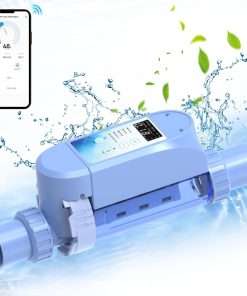 Salt Chlorine Generator - Up to 16,000 Gallons Pool, Saltwater Pool System with Smart Digital Panel, Blue,(Up to 16000 Gallons) - 1