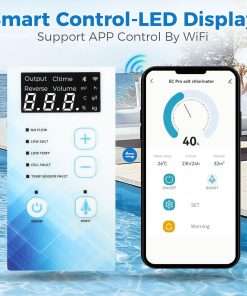 Salt Chlorine Generator - Up to 16,000 Gallons Pool, Saltwater Pool System with Smart Digital Panel, Blue,(Up to 16000 Gallons) - 2