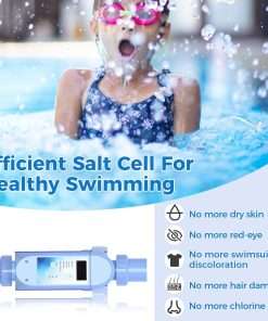 Salt Chlorine Generator - Up to 16,000 Gallons Pool, Saltwater Pool System with Smart Digital Panel, Blue,(Up to 16000 Gallons) - 5