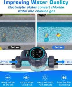 Smart Saltwater Pool Chlorinator System, Up to 21,100 Gallons Pool, Salt Chlorine Generator System Built-in Wi-Fi & App Remote Control, Salt Pool Chlorine Generator with Smart Digital Panel - 3