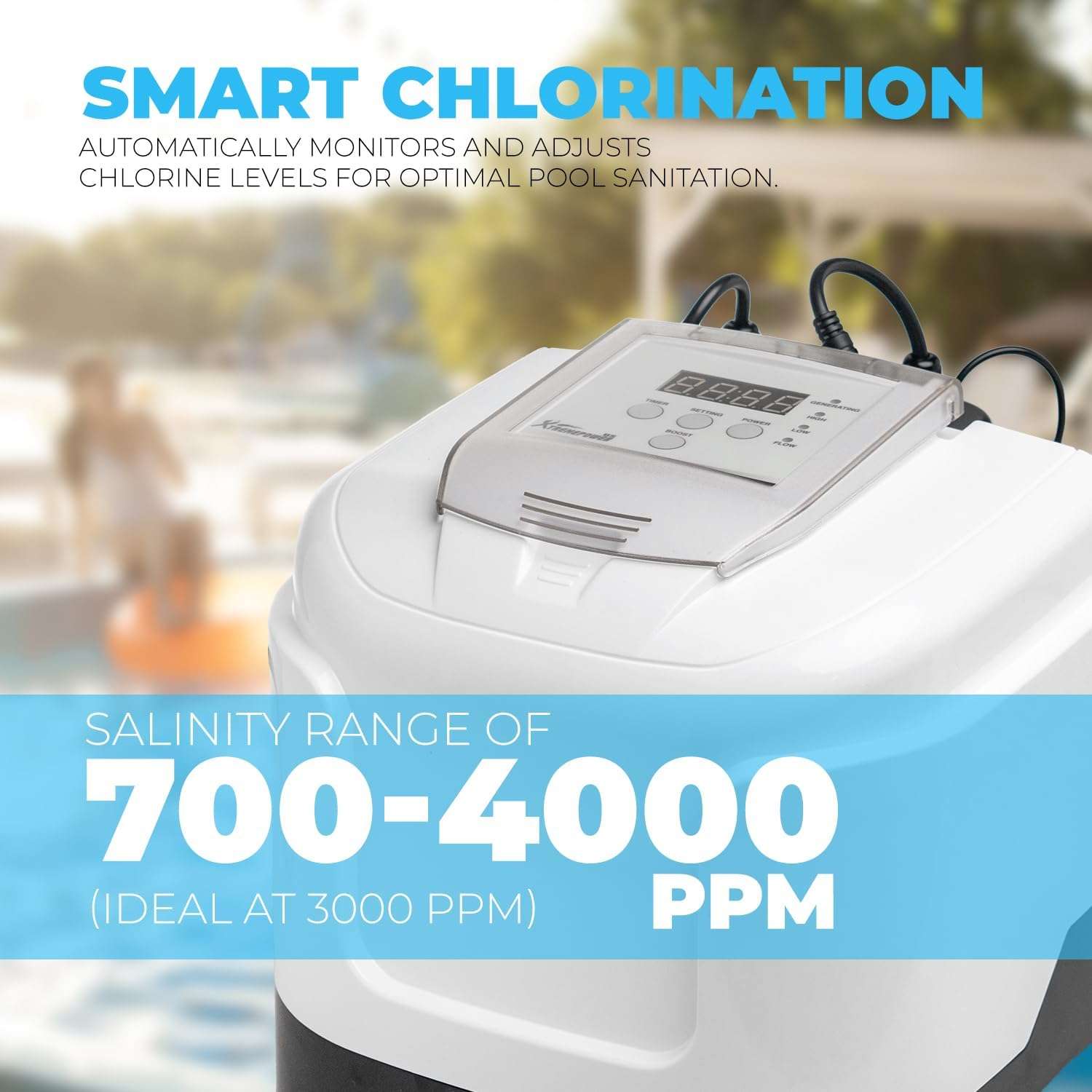 XtremepowerUS Above Ground Pool Saltwater System, Saltwater Chlorinator Built-in Timer for Above-Ground Swimming Pool up to 15,000 Gallons with E.C.O. - 3