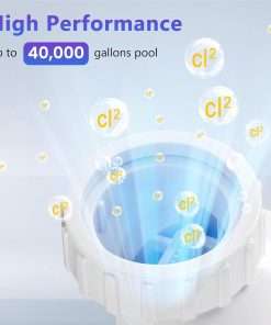 CHLORWORKS Salt Chlorine Generator for Swimming Pool – up to 40,000 Gallon Inground Salt Pool, Salt Water Pool Chlorinator System, 110V-220V, 1.5 & 2 Connection, 1-Year Limited Warranty - 2