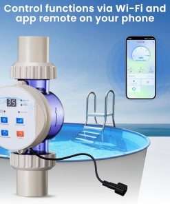 Salt Cell Chlorine Generator for Above-Ground Pools up to 11,887 Gallons, Upgraded Saltwater Chlorinator System with App Remote Control - 5