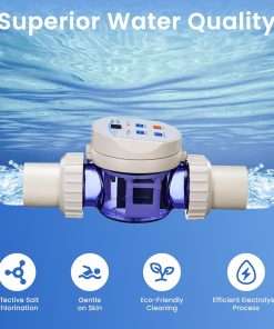 Salt Cell Chlorine Generator for Above-Ground Pools up to 11,887 Gallons, Upgraded Saltwater Chlorinator System with App Remote Control - 6
