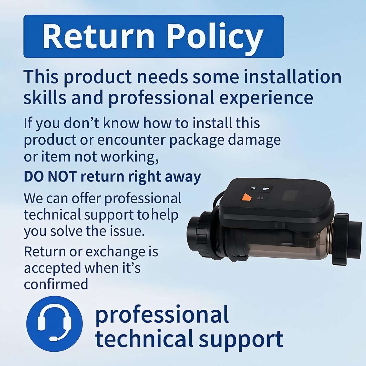 HOUSOUTION Salt Water Pool Chlorinator System, Salt Chlorine Generator with Smart App Control, Saltwater Pool System, Chlorinator for Inground Pool, Salt Cell for Pool - 5