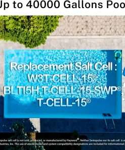 Salt Cell - up to 40,000 Gallons Swimming Pool Chlornie Generator,Salt Cell for Pool,Chlorination Pool Salt Cell Fits for Hayward W3T-CELL-15 BL1T15H - 2